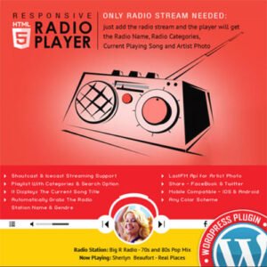 Image of Radio Player Shoutcast & Icecast WordPress Plugin
